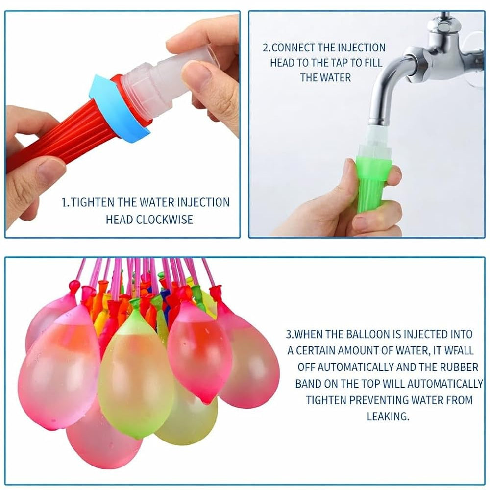 Water Balloons with Quick Fill – 111 Pcs Summer Fun Pack