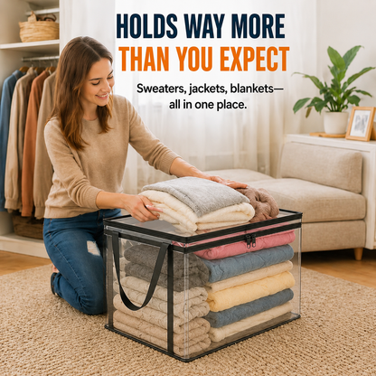 🔥 Extra-Large Clear Storage Bags – Store More, See Everything, Stay Organized!