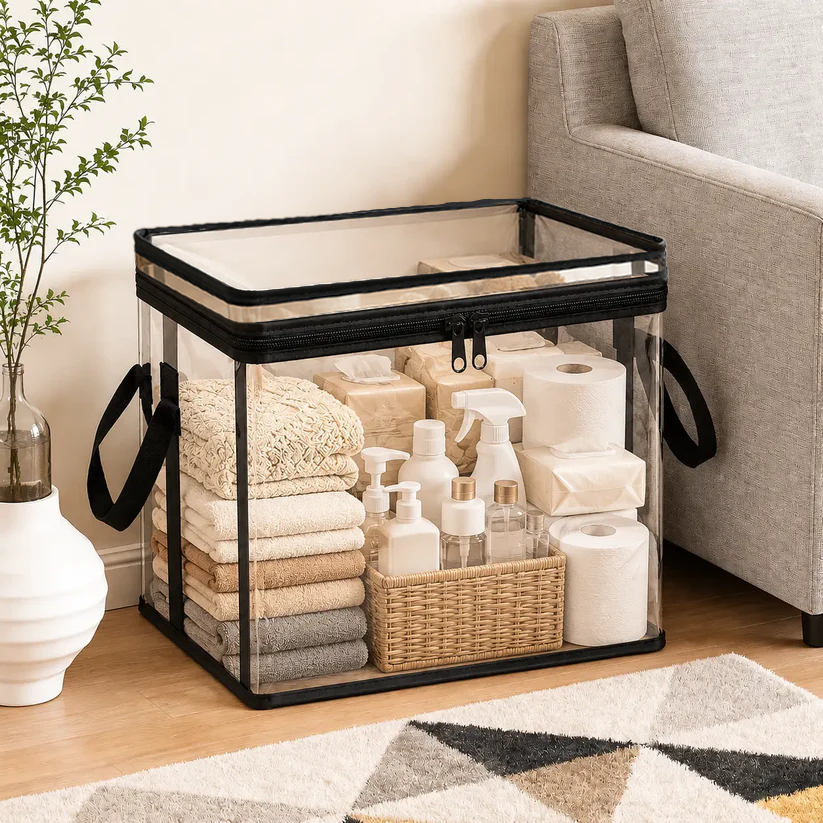 🔥 Extra-Large Clear Storage Bags – Store More, See Everything, Stay Organized!