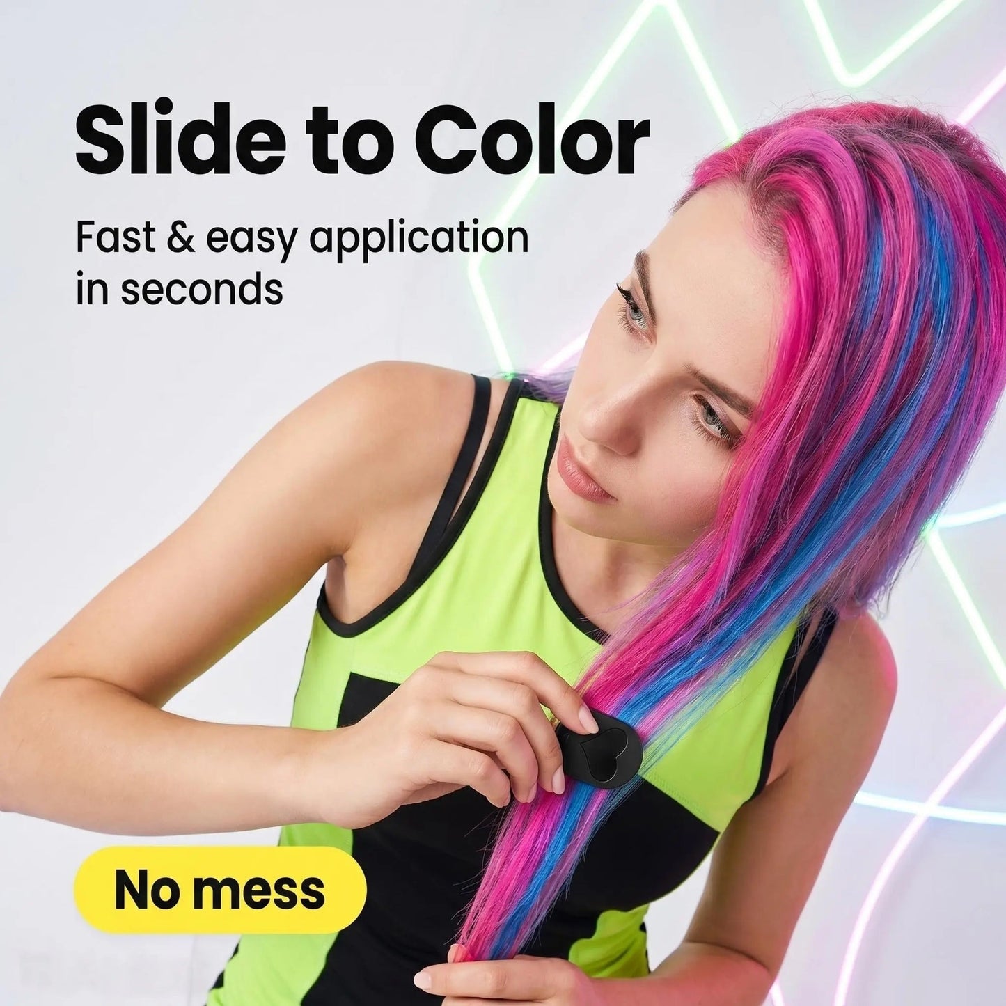 🌈 12-Color Washable Hair Chalk Styling Applicator Set | Vibrant Buildable Shades in Easy Clamp-On Applicators for Highlights, Streaks & Costume Looks ✨
