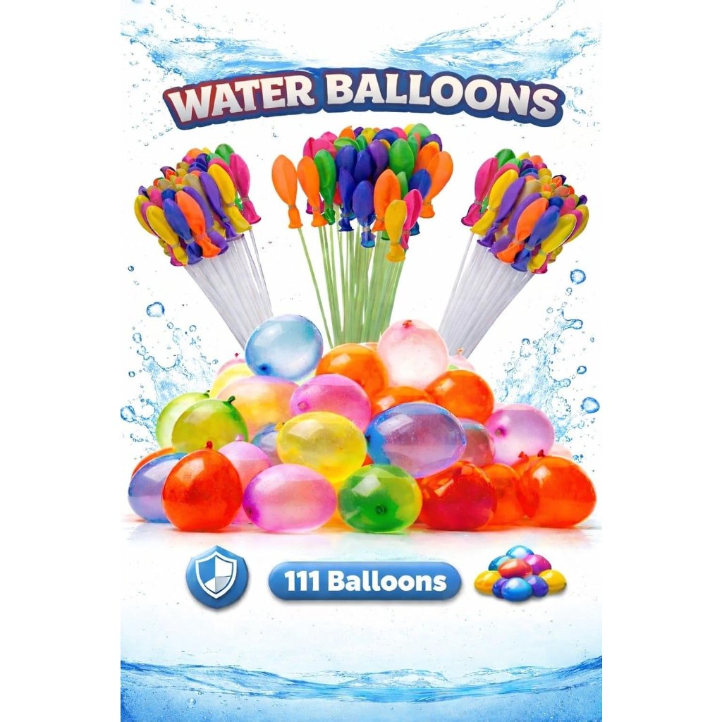 Water Balloons with Quick Fill – 111 Pcs Summer Fun Pack